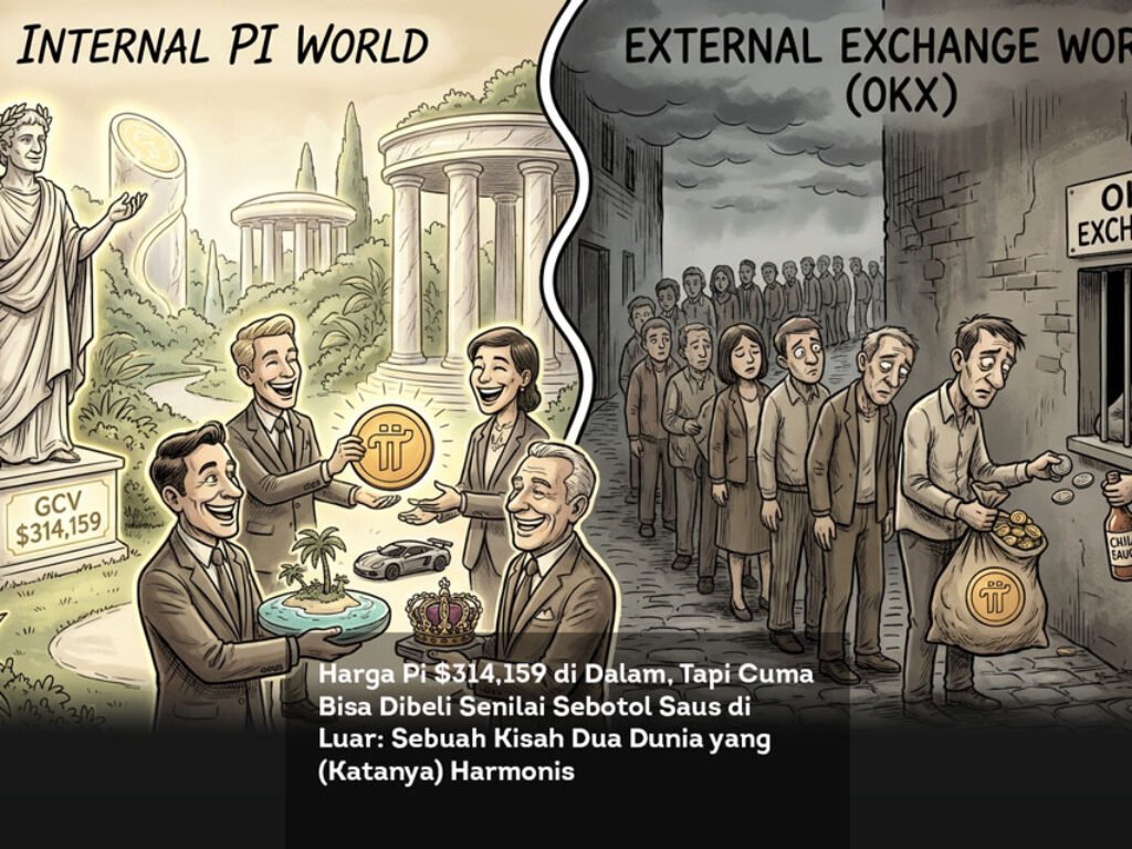 Harga Pi $314,159 di Dalam, Tapi Cuma Bisa Dibeli Senilai Sebotol Saus di Luar: Sebuah Kisah Dua Dunia yang (Katanya) Harmonis