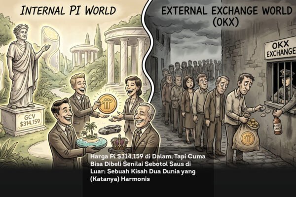 Harga Pi $314,159 di Dalam, Tapi Cuma Bisa Dibeli Senilai Sebotol Saus di Luar: Sebuah Kisah Dua Dunia yang (Katanya) Harmonis