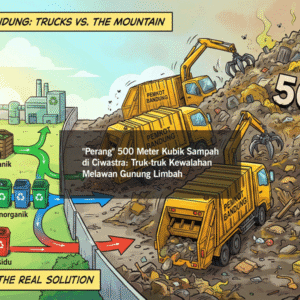Perang 500 Meter Kubik Sampah di Ciwastra, Truk truk Kewalahan Melawan Gunung Limbah
