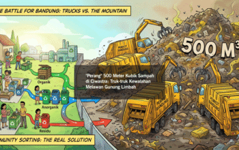 Perang 500 Meter Kubik Sampah di Ciwastra, Truk truk Kewalahan Melawan Gunung Limbah