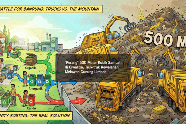 “Perang” 500 Meter Kubik Sampah di Ciwastra: Truk-truk Kewalahan Melawan Gunung Limbah