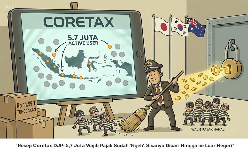 Resep Coretax DJP, 5,7 Juta Wajib Pajak Sudah Ngeh, Sisanya Dicari Hingga ke Luar Negeri