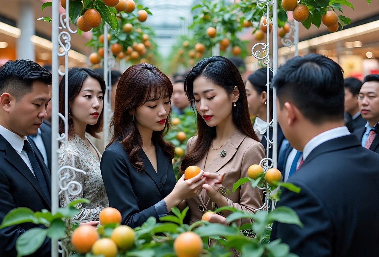 Ilustrasi pengusaha sedang menikmati Taman Markisa di sebuah fasilitas perbelanjaan. (Asep Ahmad)