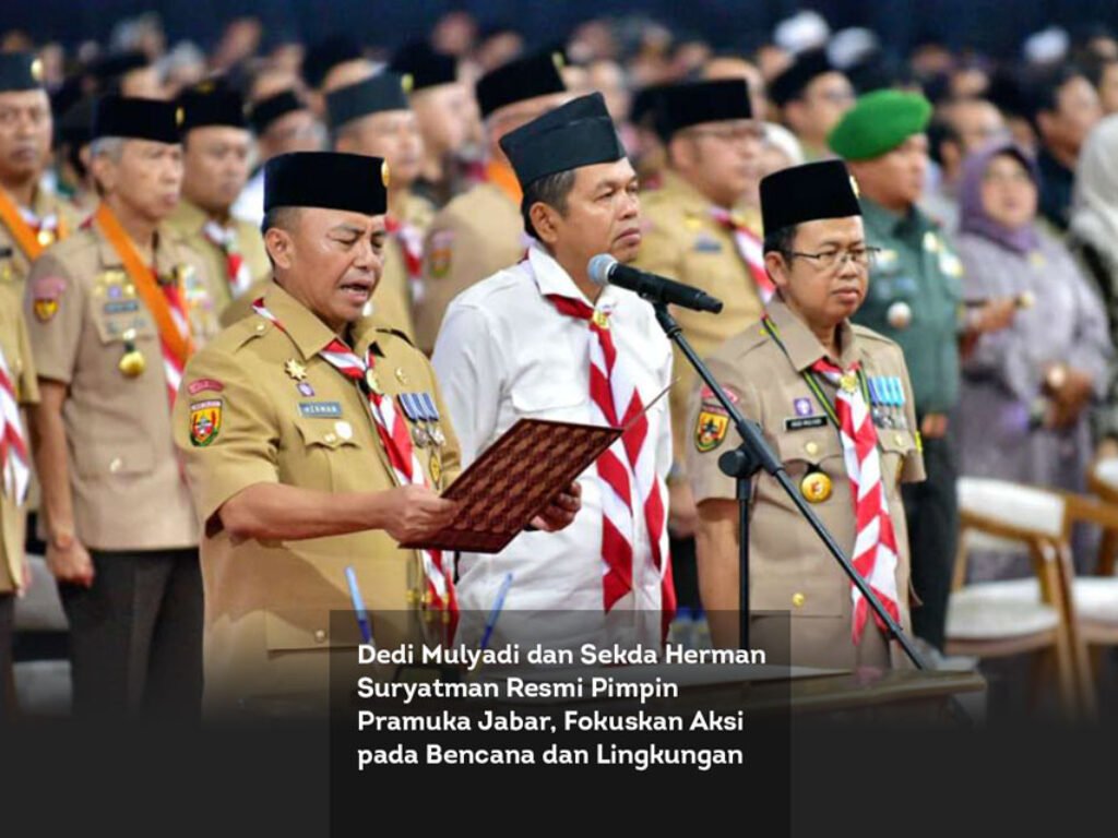 Dedi Mulyadi dan Sekda Herman Suryatman Resmi Pimpin Pramuka Jabar, Fokuskan Aksi pada Bencana dan Lingkungan