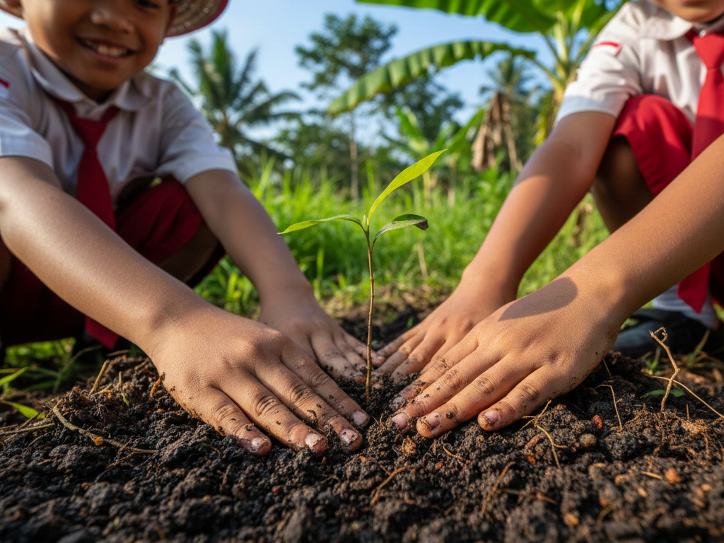 Kementrian LH Ganjar SDN 4 Wanakerta yang Bikin Lingkungan Jadi Mata Pelajaran Hidup