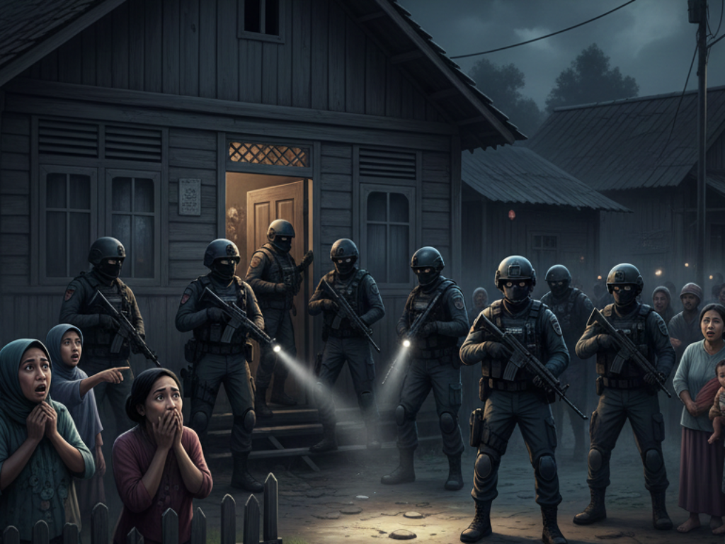 Densus 88 Sambangi Garut Tengah Malam, Warga Kaget: Ini Bukan Sinetron, Ini Penggeledahan