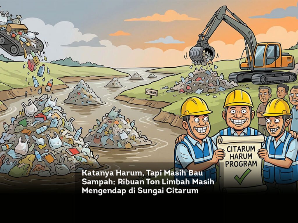 Katanya Harum, Tapi Masih Bau Sampah: Ribuan Ton Limbah Masih Mengendap di Sungai Citarum
