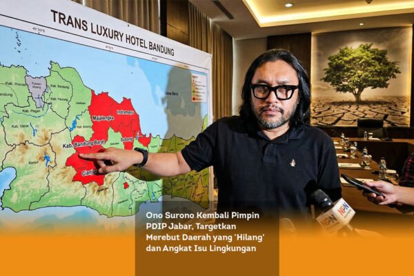 Ono Surono Kembali Pimpin PDIP Jabar, Targetkan Merebut Daerah yang ‘Hilang’ dan Angkat Isu Lingkungan”