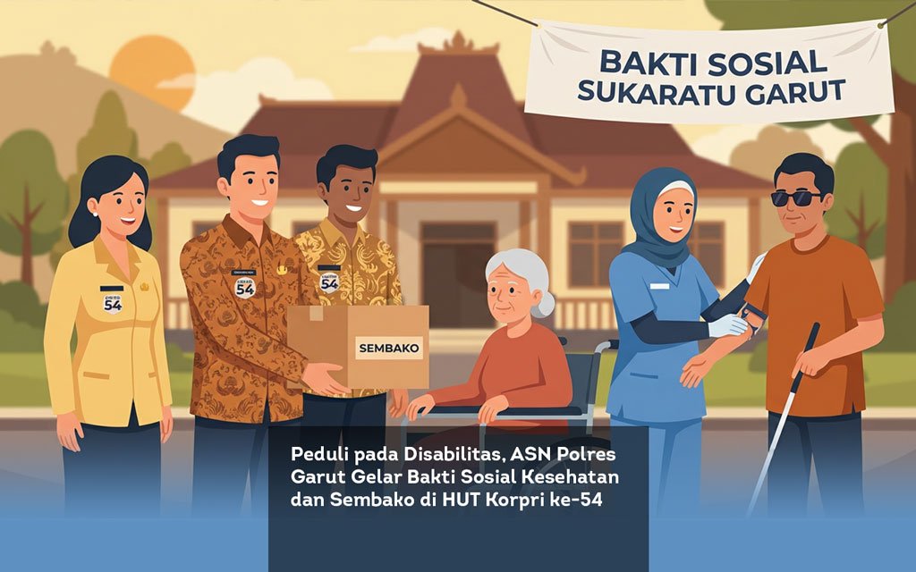 Peduli pada Disabilitas, ASN Polres Garut Gelar Bakti Sosial Kesehatan dan Sembako di HUT Korpri ke 54 locusonline featured image