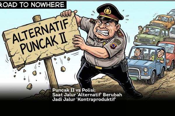Puncak II vs Polisi. Saat Jalur Alternatif Berubah Jadi Jalur Kontraproduktif locusonline featured image