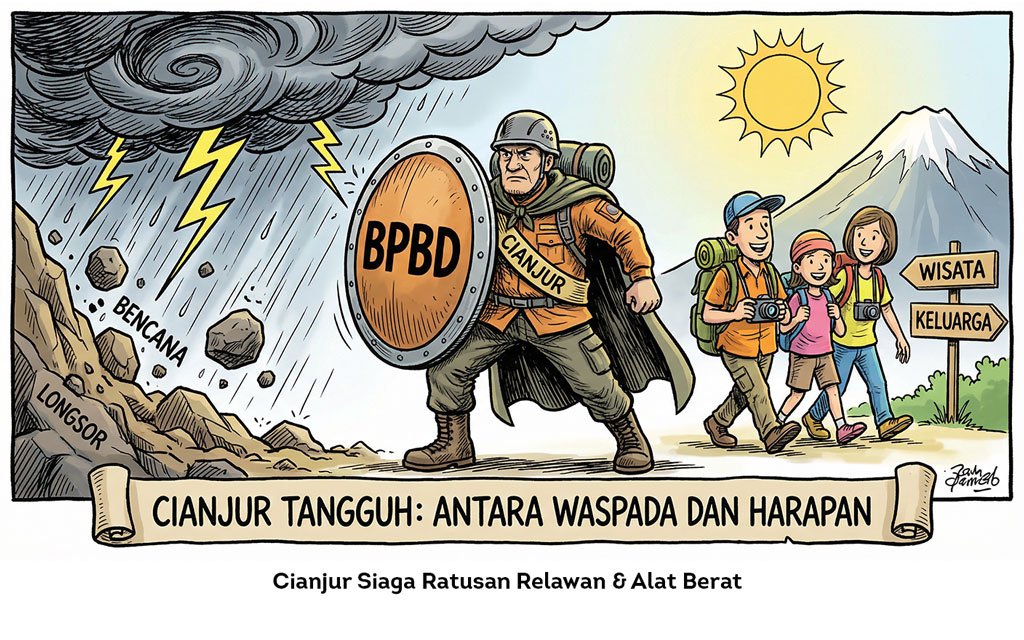 Siaga Ratusan Relawan & Alat Berat. Skenario Terburuk di Jalur Mudik Cianjur dan Para Petugas di Lapangan locusonline featured image