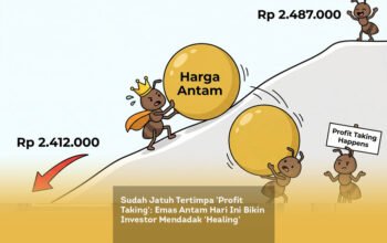 Sudah Jatuh Tertimpa Profit Taking. Harga Emas Antam Hari Ini Bikin Investor Mendadak Healing locusonline featured image