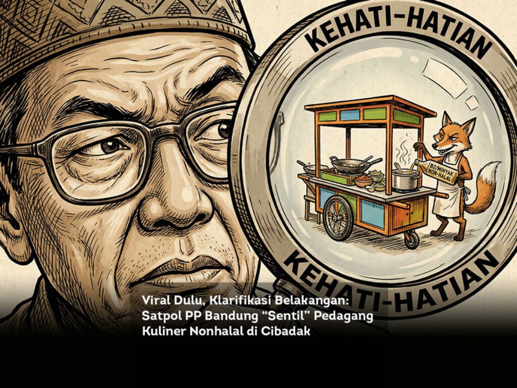 Viral Dulu, Klarifikasi Belakangan: Satpol PP Bandung “Sentil” Pedagang Kuliner Nonhalal di Cibadak