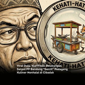 Viral Dulu, Klarifikasi Belakangan: Satpol PP Bandung “Sentil” Pedagang Kuliner Nonhalal di Cibadak