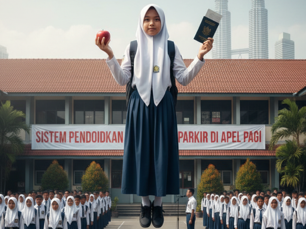 Satu Murid Terbang ke Malaysia, Sistem Pendidikan Masih Parkir di Apel Pagi