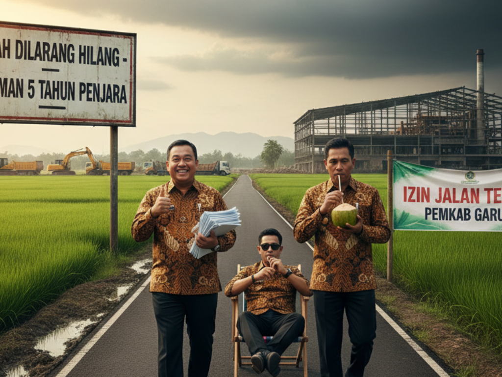 Sawah Dilarang Hilang, Izin Jalan Terus: Pejabat Garut Dihantui Ancaman 5 Tahun, Tapi Santai Kayak Tak Berdosa