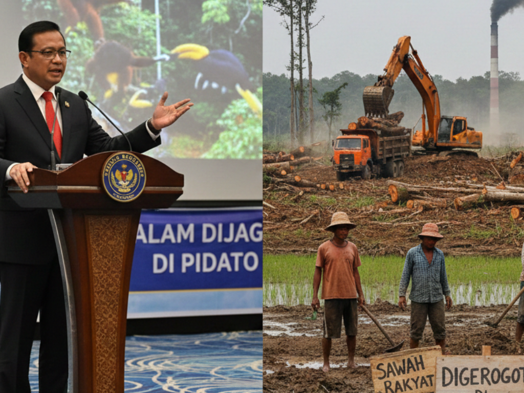 Dari Taman Nasional Sampai Sawah Rakyat: Alam Dijaga di Pidato, Digerogoti di Lapangan