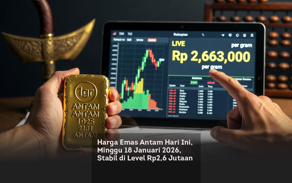 Harga Emas Antam Hari Ini, Minggu 18 Januari 2026, Stabil di Level Rp2,6 Jutaan per Gram locusonline featured image Jan2026