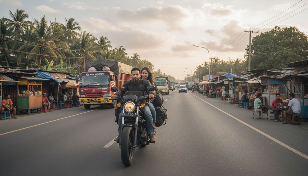 Sepanjang perjalanan menaiki rebel