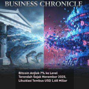 Bitcoin Anjlok 7% ke Level Terendah Sejak November 2025, Likuidasi Tembus USD 1,68 Miliar