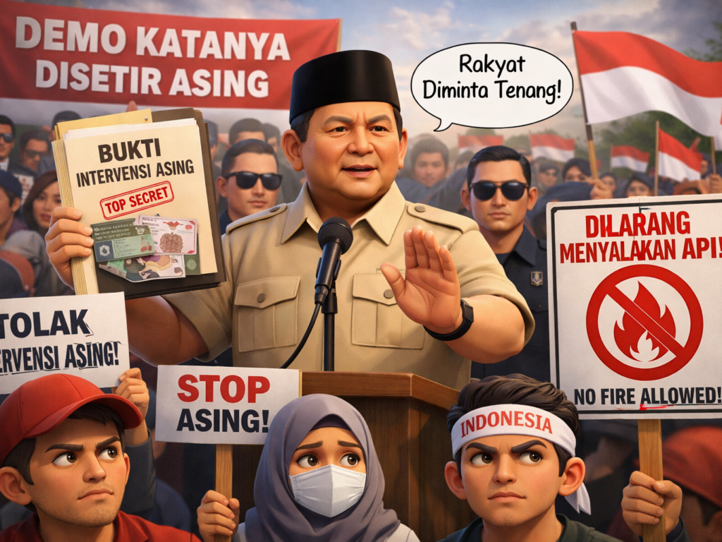 Demo Katanya Disetir Asing: Bukti di Tangan Presiden, Rakyat Diminta Tenang, Api Dilarang Menyala