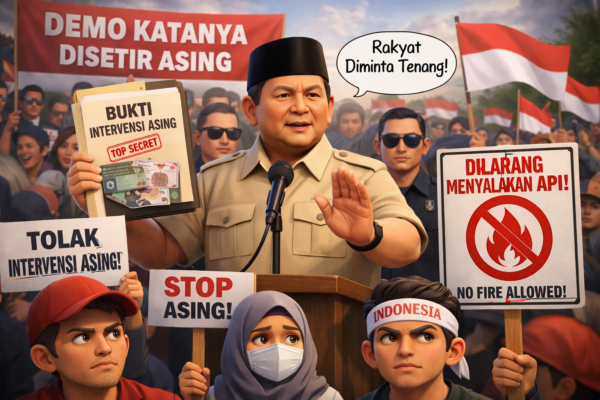 Demo Katanya Disetir Asing: Bukti di Tangan Presiden, Rakyat Diminta Tenang, Api Dilarang Menyala