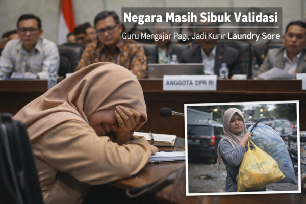 Air Mata di Parlemen, Guru Mengajar Pagi, Jadi Kurir Laundry Sore