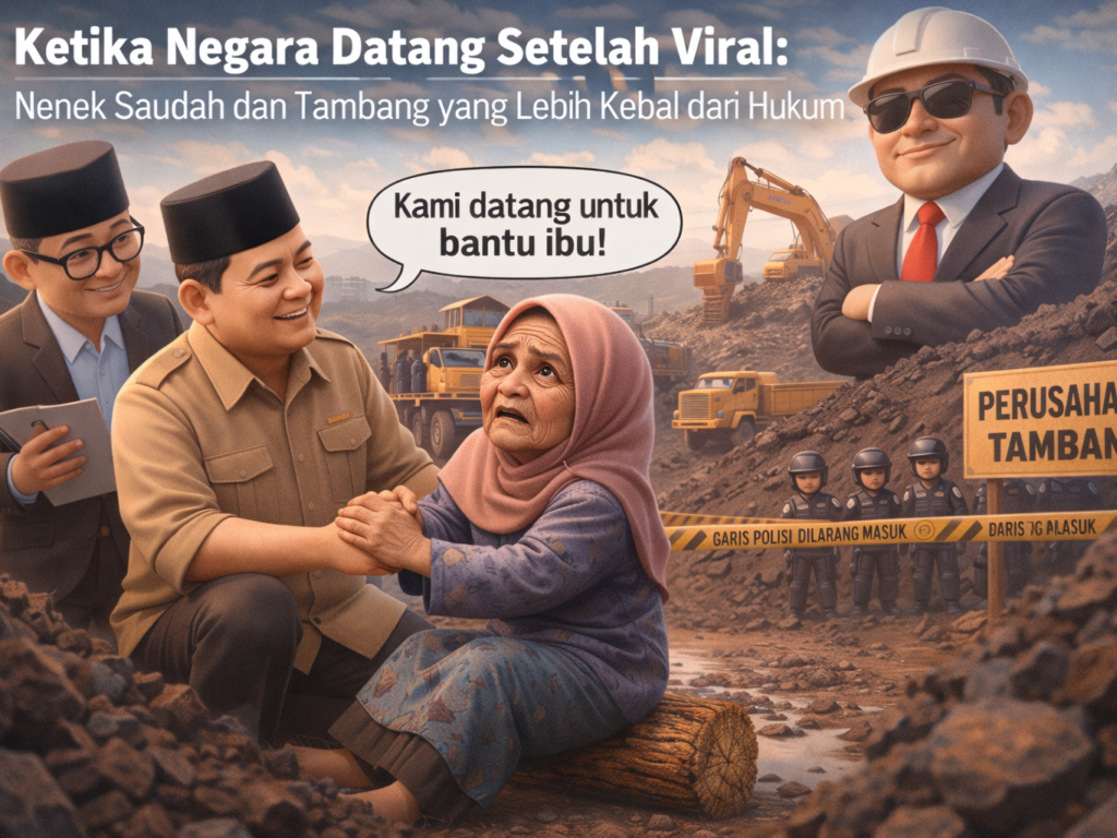 Ketika Negara Datang Setelah Viral: Nenek Saudah vs Tambang yang Lebih Kebal dari Hukum
