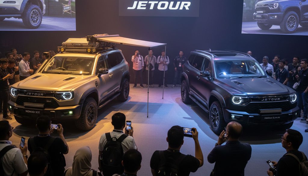 Dua paket modifikasi resmi Jetour T2, Nomad Kit dan Obsidian Ultra Kit,