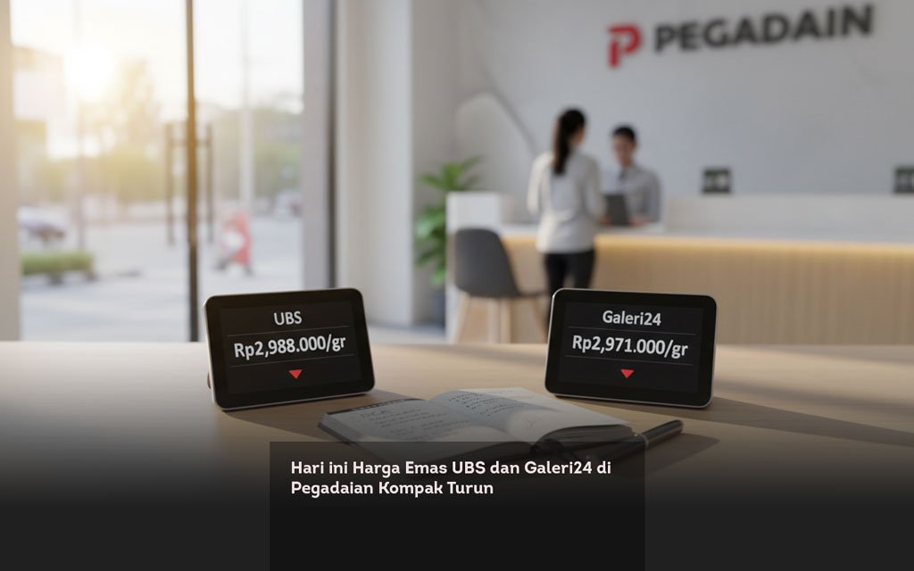 Hari ini Harga Emas UBS dan Galeri24 di Pegadaian Kompak Turun locusonline featured image Feb