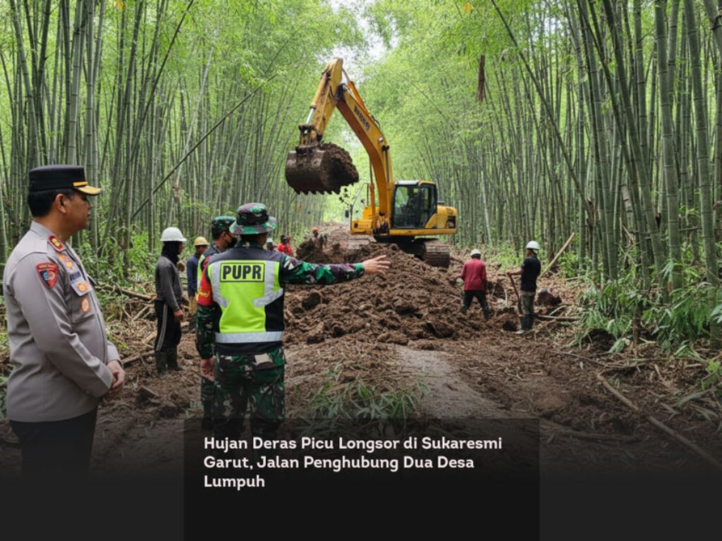 Hujan Deras Picu Longsor di Sukaresmi Garut, Jalan Penghubung Dua Desa Lumpuh