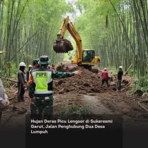 Hujan Deras Picu Longsor di Sukaresmi Garut, Jalan Penghubung Dua Desa Lumpuh