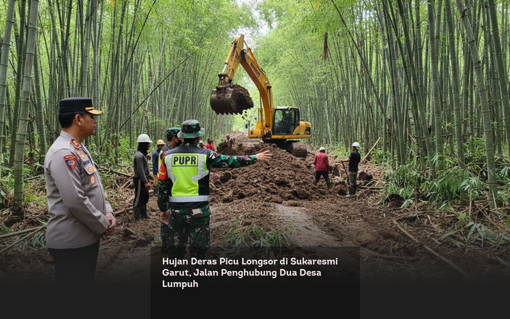Hujan Deras Picu Longsor di Sukaresmi Garut, Jalan Penghubung Dua Desa Lumpuh locusonline featured image Feb