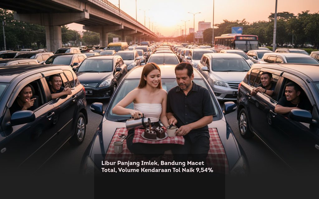 Libur Panjang Imlek, Bandung Macet Total, Volume Kendaraan Tol Naik 9,54 Persen locusonline featured image Feb