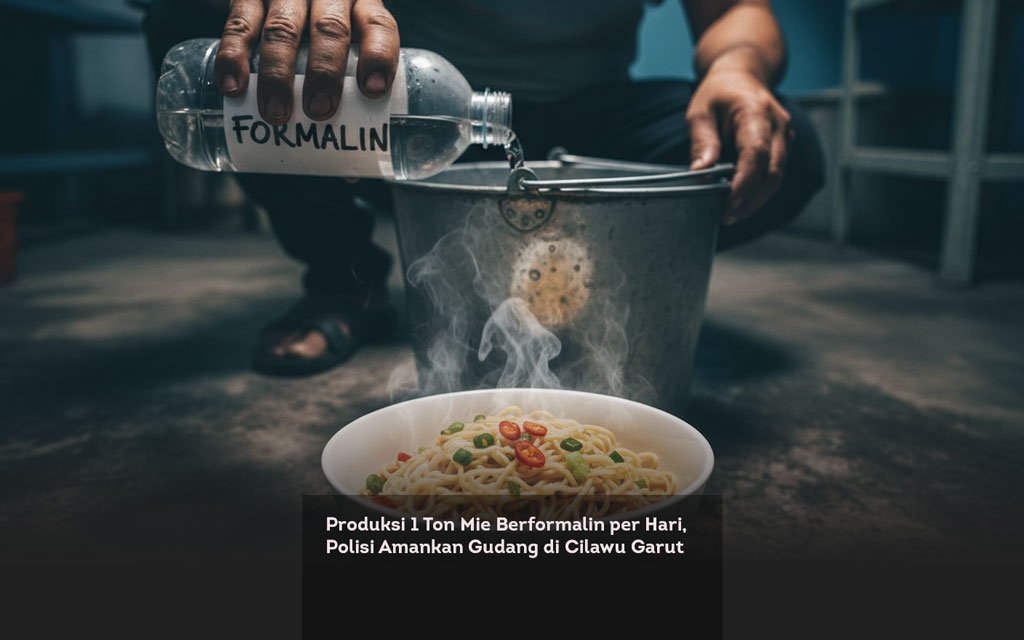 Produksi 1 Ton Mie Berformalin per Hari, Polisi Amankan Gudang di Cilawu Garut locusonline featured image Feb