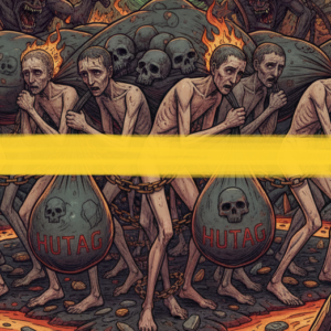 Ilustrasi siksaan di neraka bagi manusia yang tidak membayar hutang. (Ft: AI)