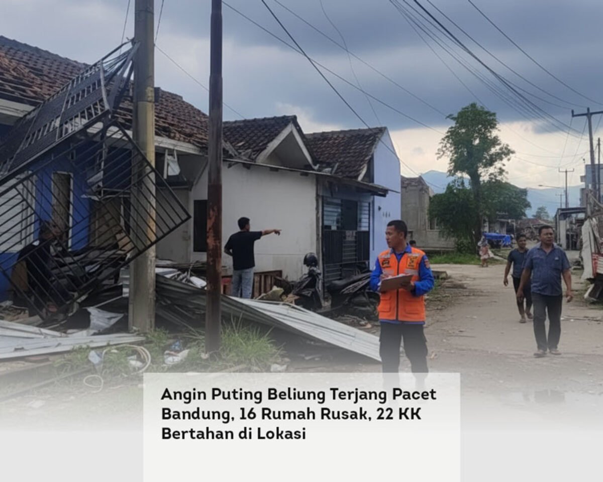 Angin Puting Beliung Terjang Pacet Bandung, 16 Rumah Rusak, 22 KK Bertahan di Lokasi
