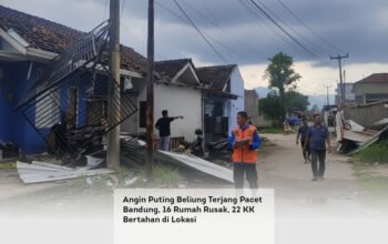 Angin Puting Beliung Terjang Pacet Bandung, 16 Rumah Rusak, 22 KK Bertahan di Lokasi