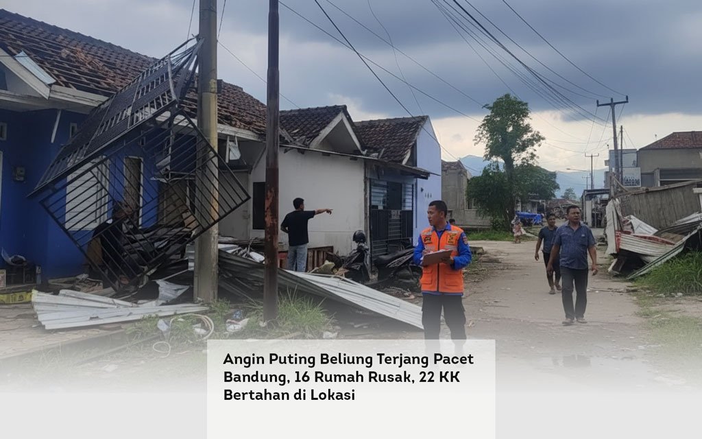 Angin Puting Beliung Terjang Pacet Bandung, 16 Rumah Rusak, 22 KK Bertahan di Lokasi locusonline featured image Mar 2026