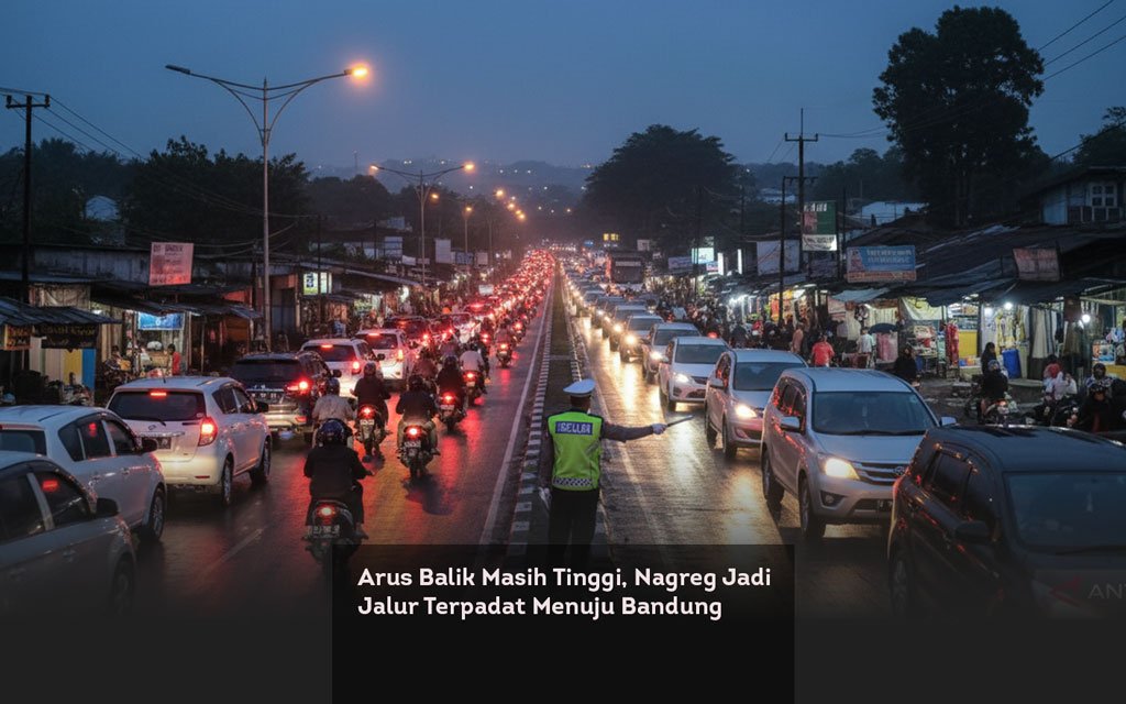 Arus Balik Masih Tinggi, Nagreg Jadi Jalur Terpadat Menuju Bandung locusonline featured image Mar 2026