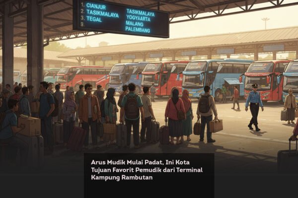 Arus Mudik Mulai Padat, Ini Kota Tujuan Favorit Pemudik dari Terminal Kampung Rambutan locusonline featured image Mar 2026