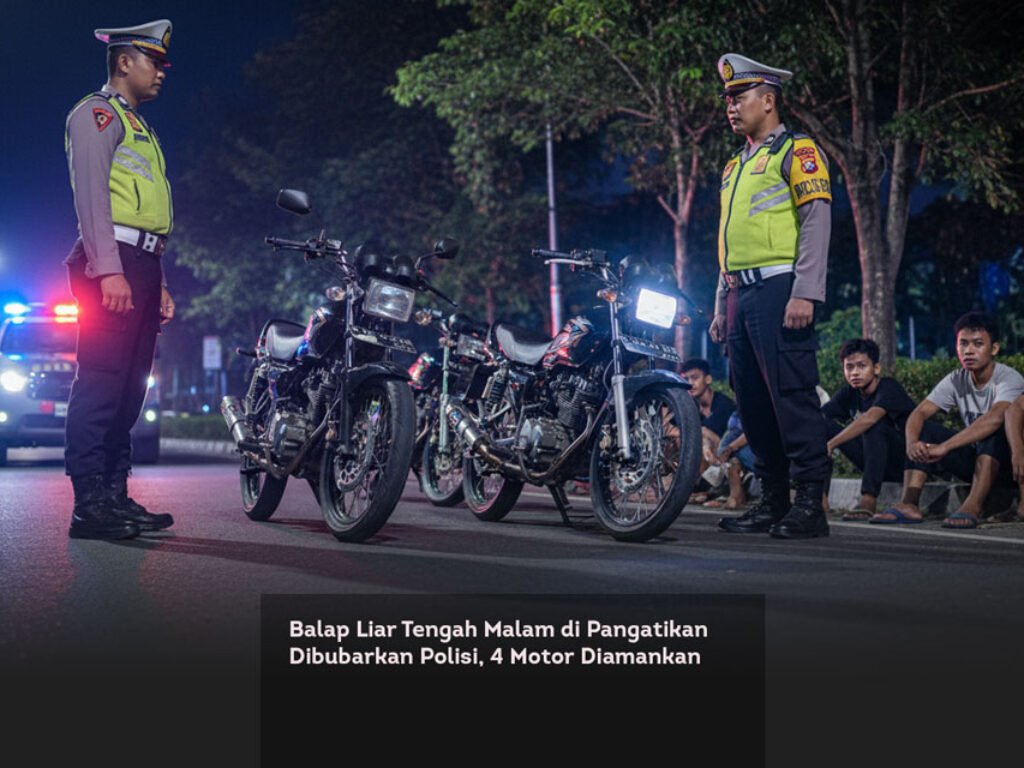 Balap Liar Tengah Malam di Pangatikan Dibubarkan Polisi, 4 Motor Diamankan