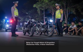 Balap Liar Tengah Malam di Pangatikan Dibubarkan Polisi, 4 Motor Diamankan