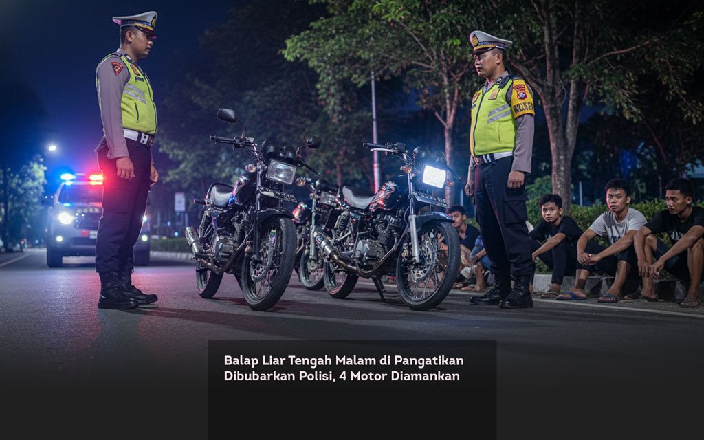 Balap Liar Tengah Malam di Pangatikan Dibubarkan Polisi, 4 Motor Diamankan locusonline featured image Mar