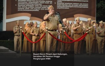 Bupati Garut Pimpin Apel Gabungan, Serahkan SK Pensiun hingga Penghargaan WBK