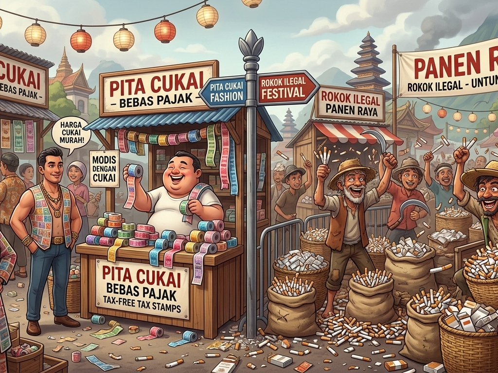 Ketika Pita Cukai Jadi Aksesori Bebas Pajak, Rokok Ilegal Panen Raya