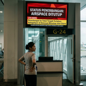 Airspace Ditutup, Boarding Gate Ikut Merenung: Penerbangan Soetta ke Timur Tengah Tertahan