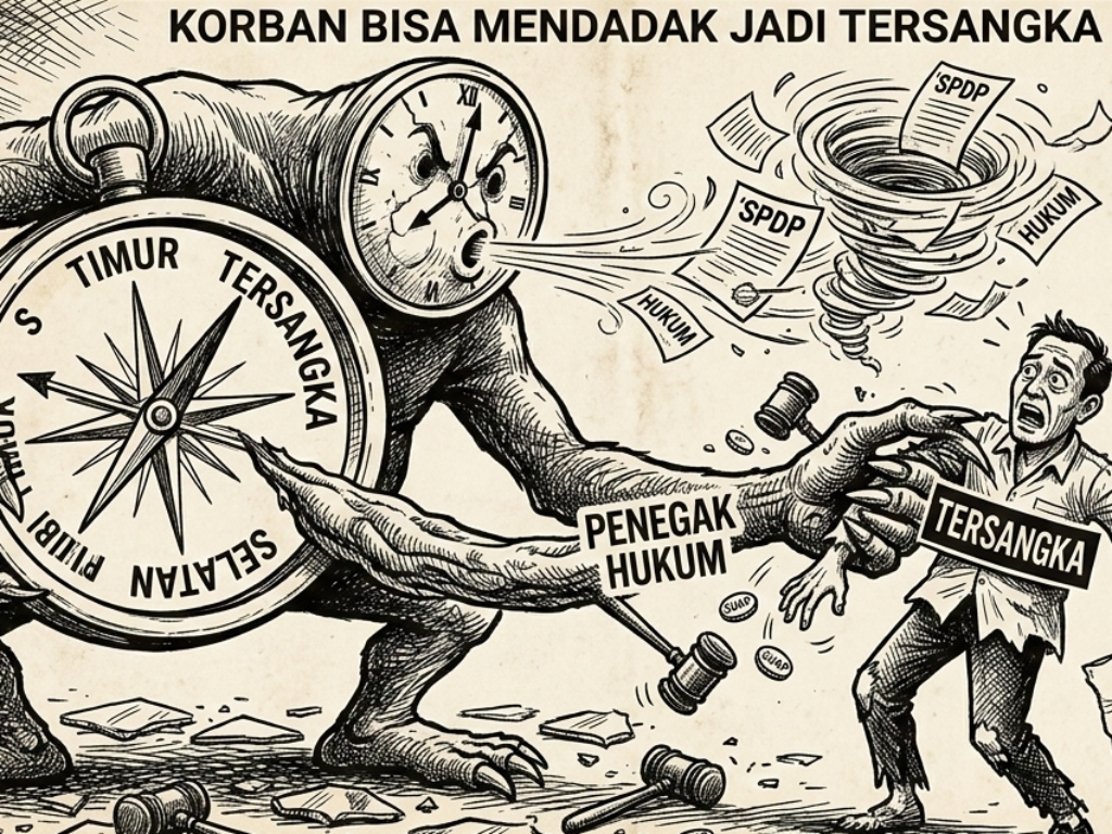Arah Kompas Penegakan Hukum Negri Cermin Terbalik, Korban Bisa Mendadak Jadi Tersangka