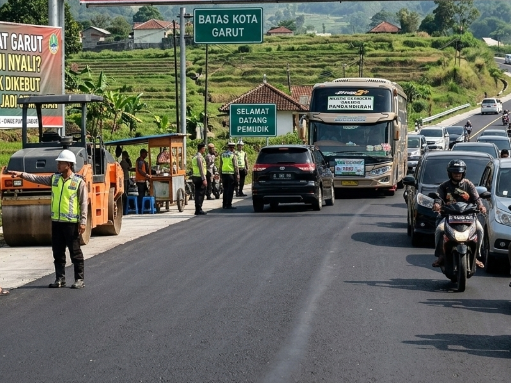 Mudik Lewat Garut Tak Lagi Uji Nyali? Jalan Rusak Dikebut Biar Pemudik Tak Jadi Stuntman