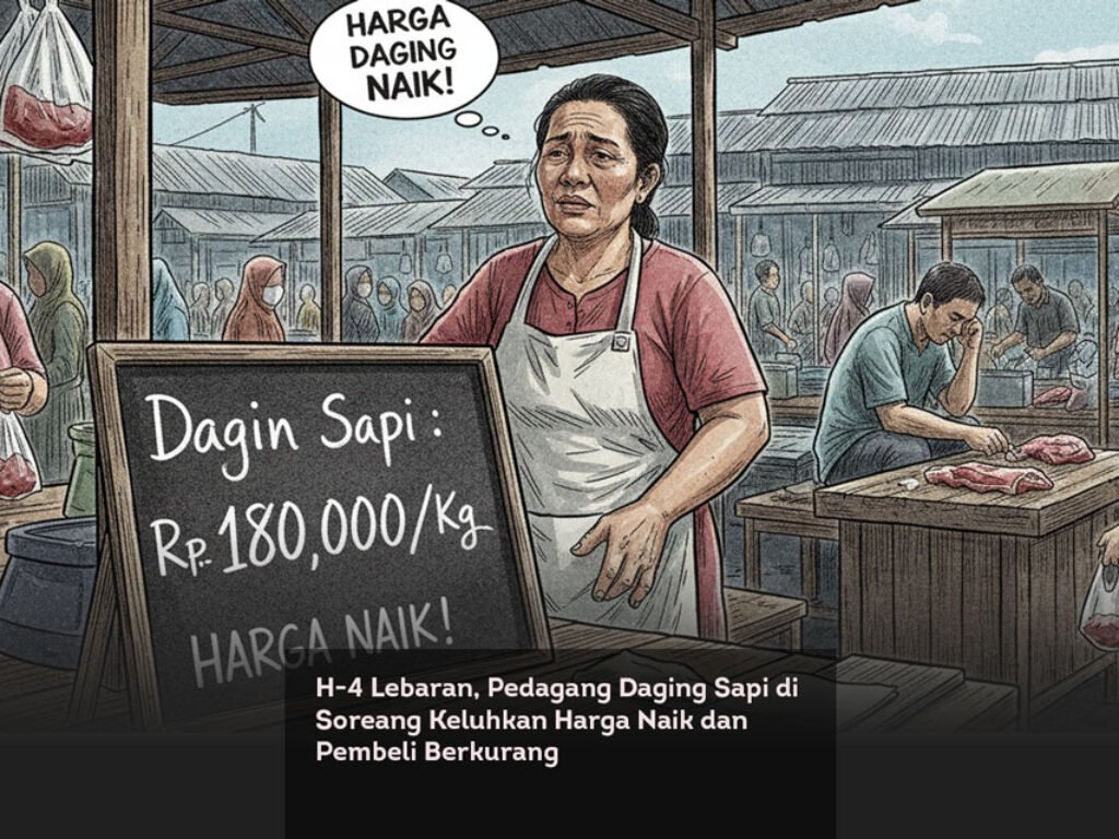 H-4 Lebaran, Pedagang Daging Sapi di Soreang Keluhkan Harga Naik dan Pembeli Berkurang